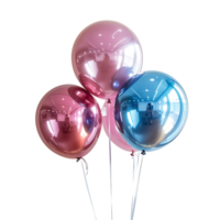 Group of color glossy helium balloons on isolated transparent background png