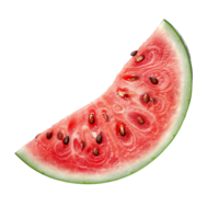 half of fresh watermelon on isolated transparent background png