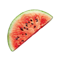 half of fresh watermelon on isolated transparent background png