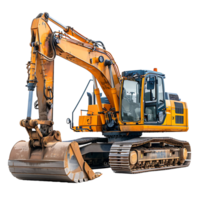 Track excavator on isolated transparent background png