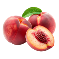 Peach fruit on isolated transparent background png