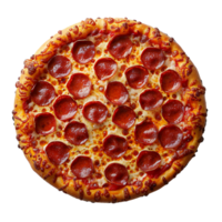 Pepperoni pizza on isolated transparent background png