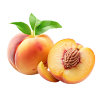 Peach fruit on isolated transparent background png