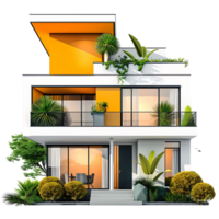 Modern bungalow on isolated background png