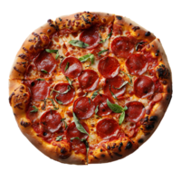 Peperoni Pizza auf isoliert transparent Hintergrund png