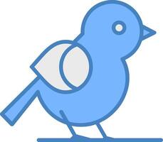 Bird Line Filled Blue Icon vector