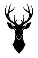 illustration of deer head silhouette with antlers vector