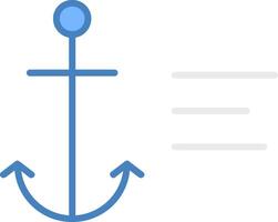 Anchor Line Filled Blue Icon vector