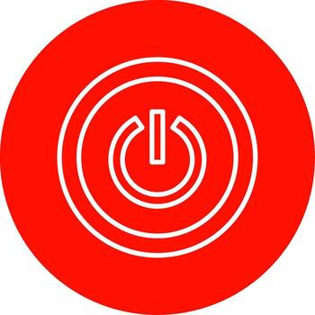 Power Button Multi Color Circle Icon vector