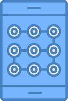 Lock Pattern Line Filled Blue Icon vector