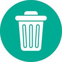 Dustbin Multi Color Circle Icon vector