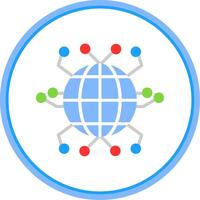 Global Networking Flat Circle Icon vector