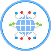 Global Networking Flat Circle Icon vector