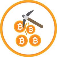 bitcoin minería plano circulo icono vector