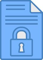 Confidentiality Line Filled Blue Icon vector