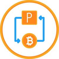 Bitcoin Paypal Flat Circle Icon vector