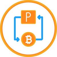 bitcoin paypal plano circulo icono vector