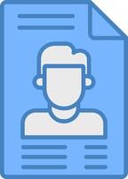 User Profile Line Filled Blue Icon vector