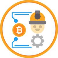bitcoin arte plano circulo icono vector