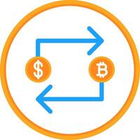 Bitcoin Exchange Flat Circle Icon vector