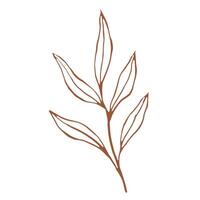 branch with leaves plant nature doodle vector