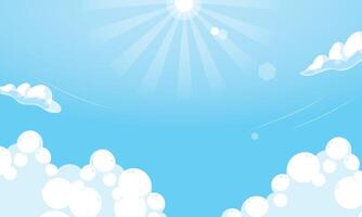 Cloudy sky background in flat design vector