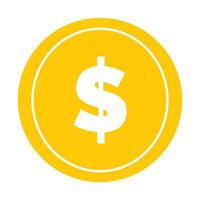 gold dollar money illustration on white background vector