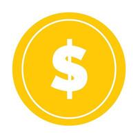 gold dollar money illustration on white background vector