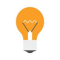 flat bulb with light beams on a white background vector