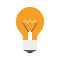flat bulb with light beams on a white background vector
