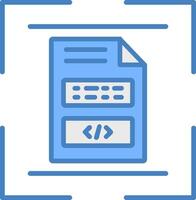Document Scan Line Filled Blue Icon vector