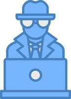 spyware Line Filled Blue Icon vector
