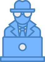 spyware Line Filled Blue Icon vector