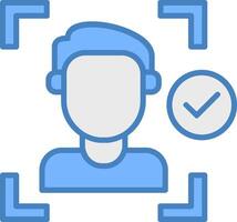 Face Detection Line Filled Blue Icon vector