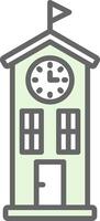 Clock Tower Fillay Icon Design vector