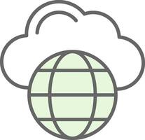 Cloud Network Fillay Icon Design vector