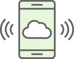 Mobile Cloud Fillay Icon Design vector