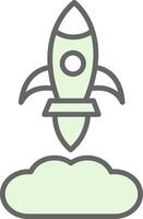 Rocket Launch Fillay Icon Design vector