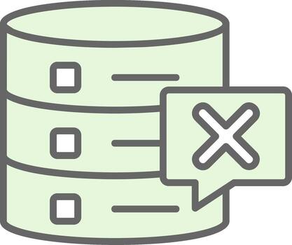Delete Database Fillay Icon Design vector