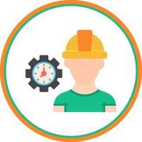 Worker Mask Flat Circle Icon vector