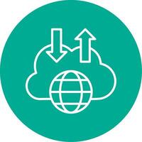 Cloud Multi Color Circle Icon vector