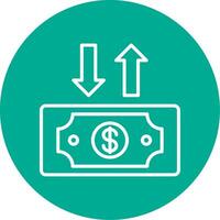 Dollar Bill Multi Color Circle Icon vector