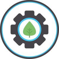 Offshore Platform Flat Circle Icon vector