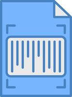 Barcode Line Filled Blue Icon vector