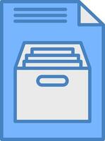 Box Closed Line Filled Blue Icon vector