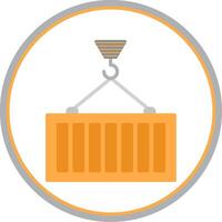 Container Loading Flat Circle Icon vector