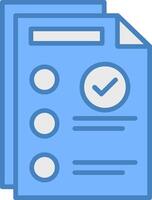 Goods Verification Line Filled Blue Icon vector
