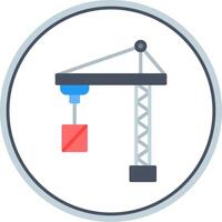 Port Crane Flat Circle Icon vector