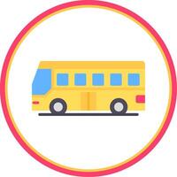 Tourist Bus Flat Circle Icon vector