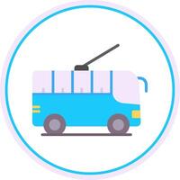 Trolleybus Flat Circle Icon vector